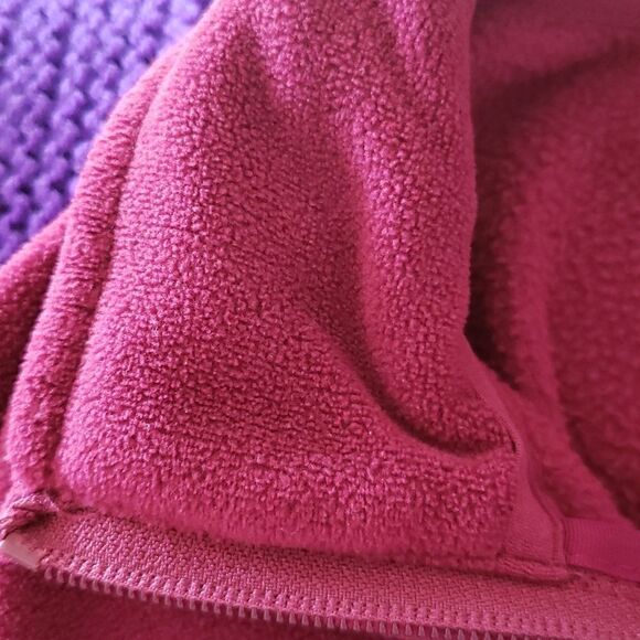 GH Bass & Co Quarter Zip Fleece Pullover Sweater Purple / Magenta Sz S - Picture 6 of 7